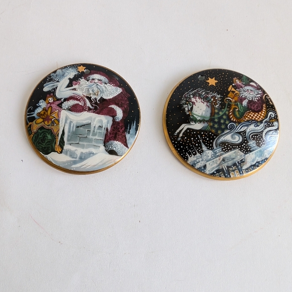 Other - 2 Bing & Grondahl Santa Claus Collection Christmas Ornaments 1991 1992